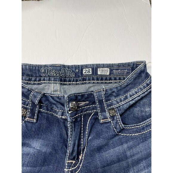 Miss Miss Women’s 28x32 Blue Denim Jeans Skinny Embroidered Stretch - Picture 9 of 9